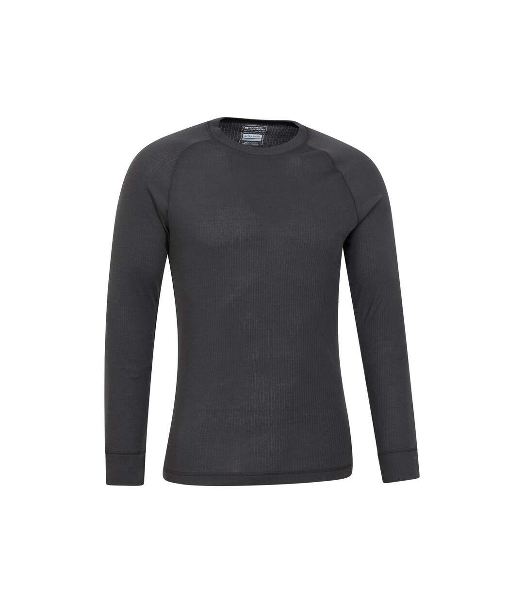 Mens talus round neck long-sleeved thermal top charcoal Mountain Warehouse-3