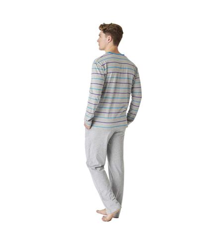 Men's long-sleeved cotton pajamas with a half-zip JJBEP5500