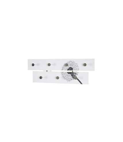 Patère Murale 2 niveaux Fleur de Pissenlit 60cm Blanc