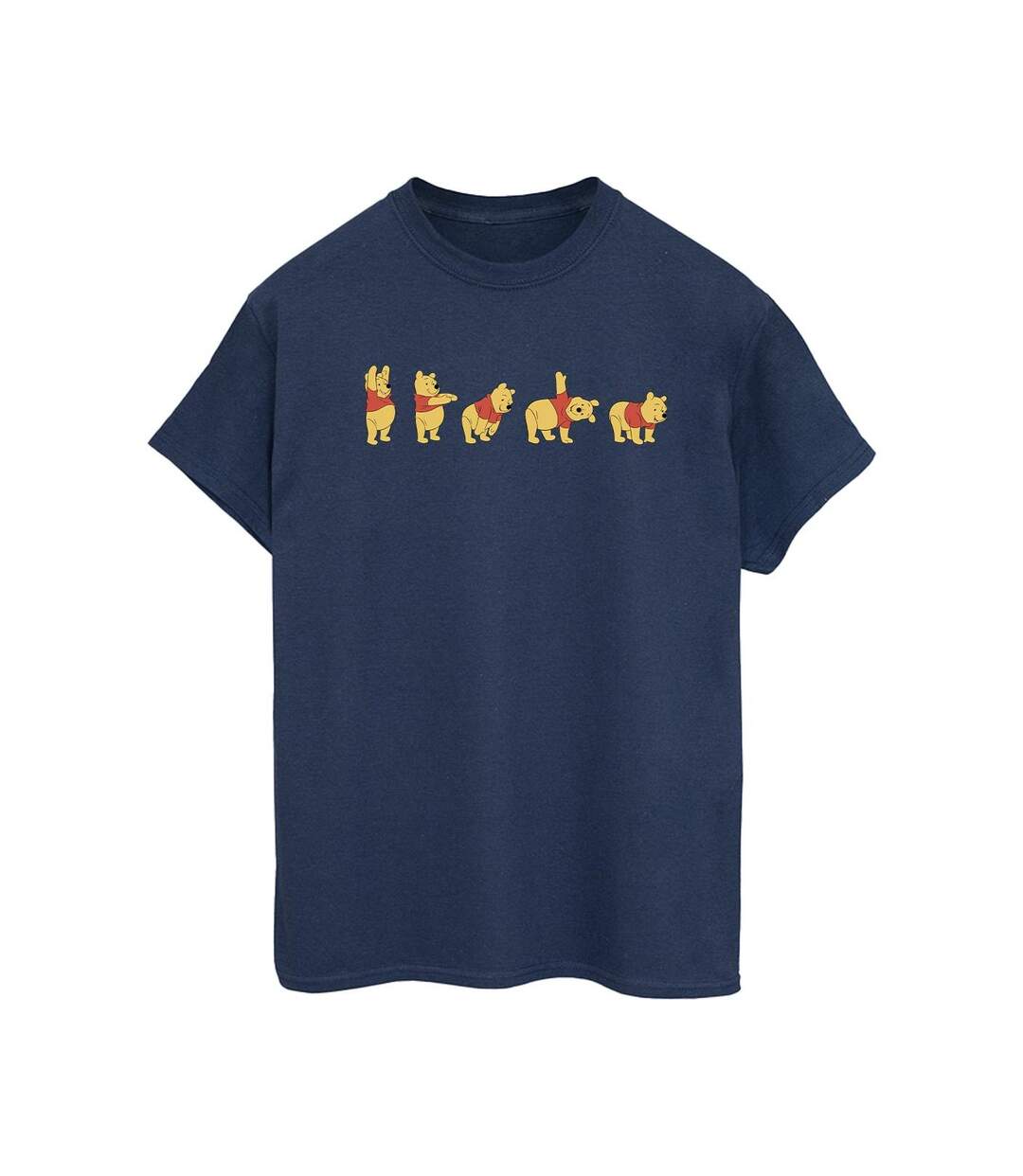 Disney Womens/Ladies Winnie The Pooh Stretching Cotton Boyfriend T-Shirt (Bleu marine) - UTBI47464-1