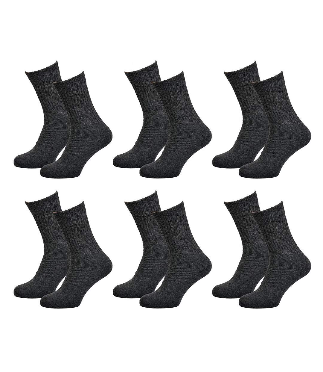 Chaussettes homme C17 JEANS Confort et qualité -Assortiment modèles photos selon arrivages- Pack de 6 paires C17 jeans Tennis anthracite-1