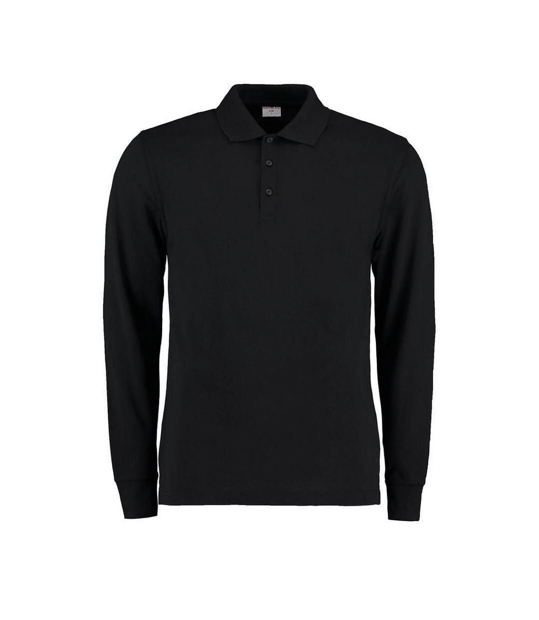 Polo Manches Longues Homme Noir Kustom Kit-1