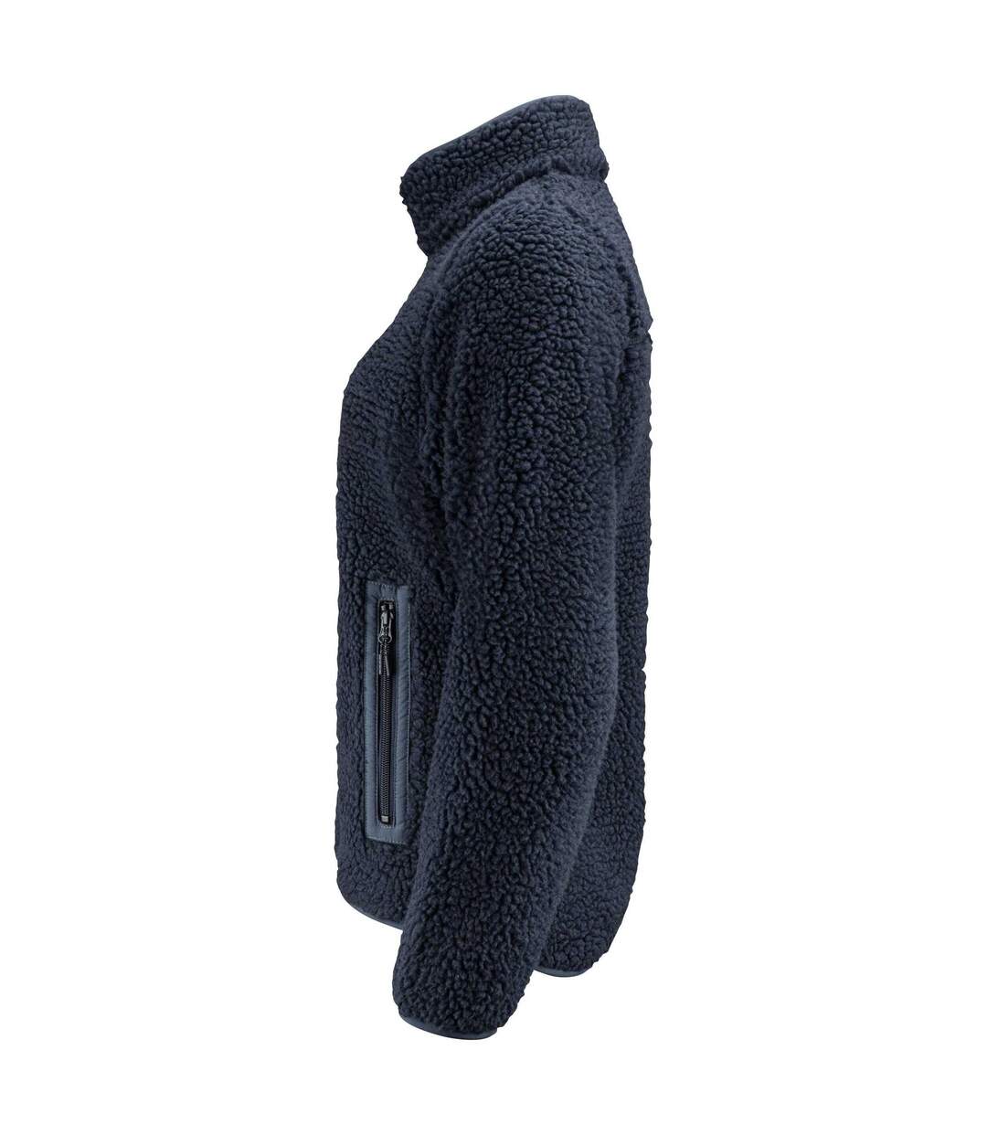 Womens/ladies Kingsley Sherpa Fleece Jacket Navy James Harvest-3