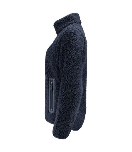 Womens/ladies Kingsley Sherpa Fleece Jacket Navy James Harvest