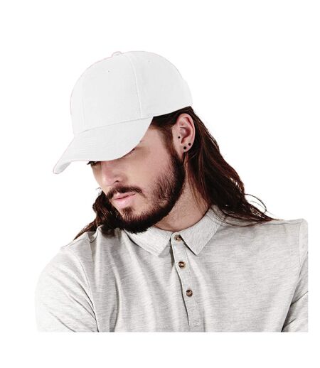 Casquette de baseball 100% coton épais adulte unisexe blanc Beechfield