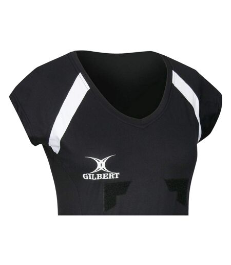 Womens/ladies Helix Slim Rugby Shirt Black Gilbert
