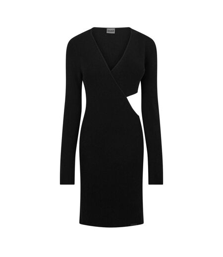 Womens/ladies Skelletty Long-sleeved Mini Dress Black Hugo