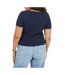 Womens/ladies Ribbed Plus T-shirt Navy Brave Soul-2