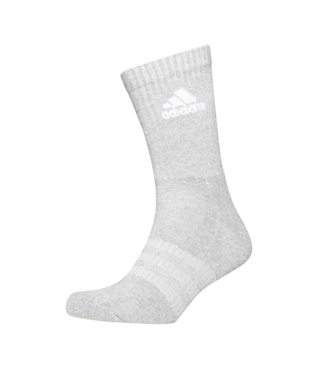 Lot De 3  Chaussettes Motif/style Logo Femme Gris Chiné Adidas-4
