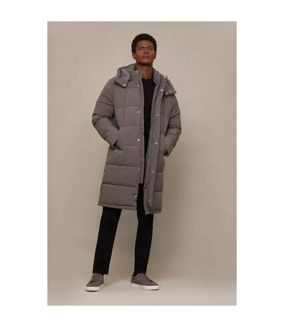 Burton Mens Hooded Longline Puffer Jacket (Charcoal)