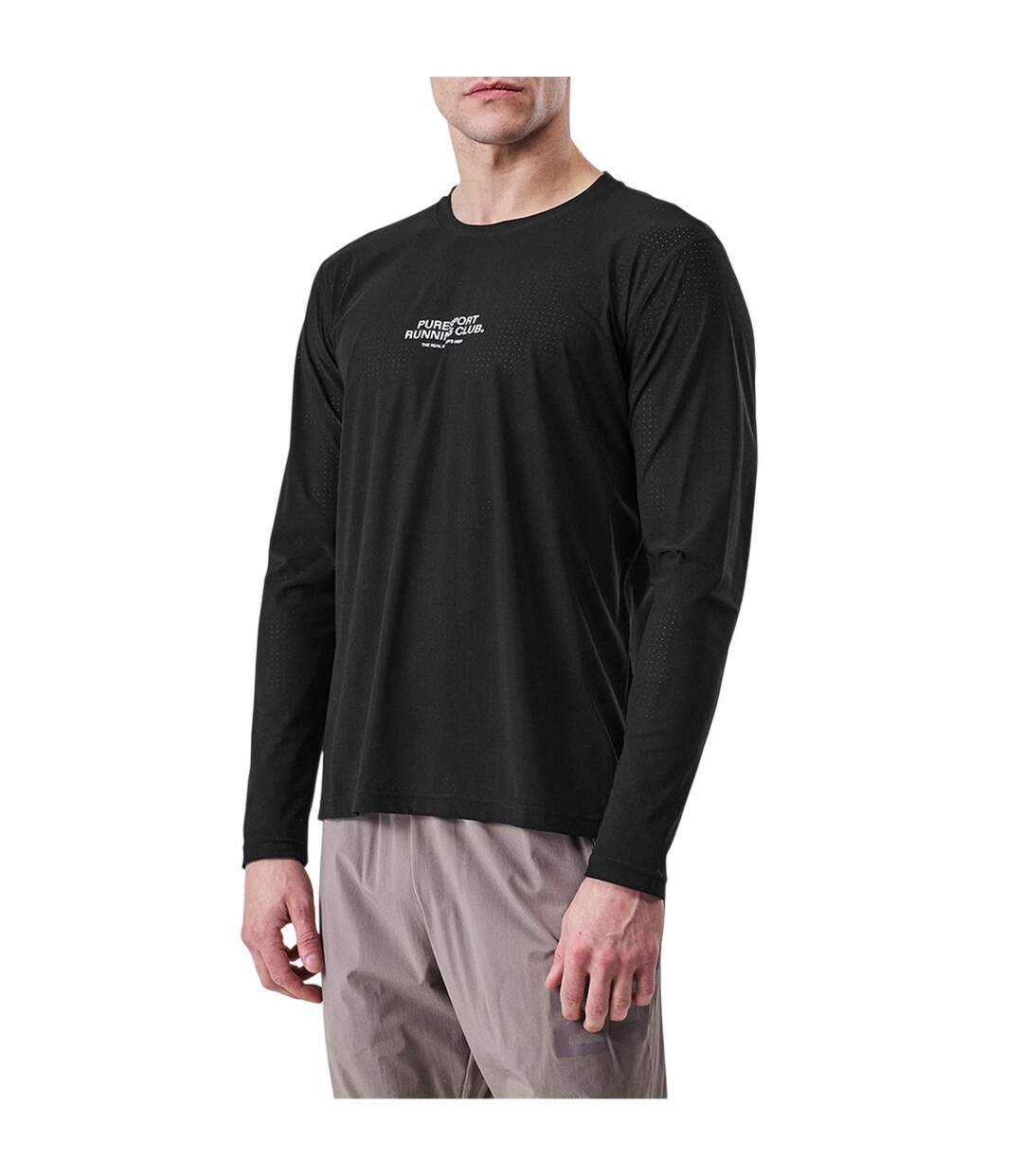 T-shirt Manches Longues Course À Pied Homme Noir Puresport-4