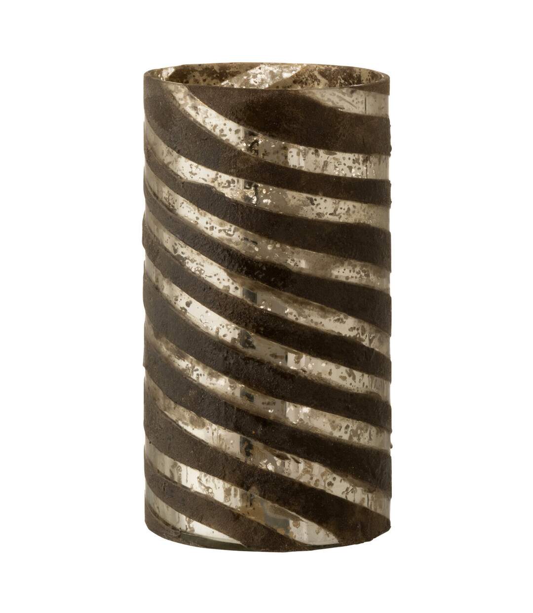 Vase Design en Verre Lignes 26cm Argent-1