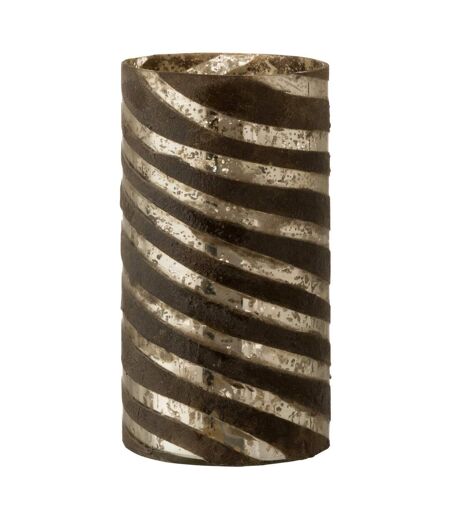Vase Design en Verre Lignes 26cm Argent