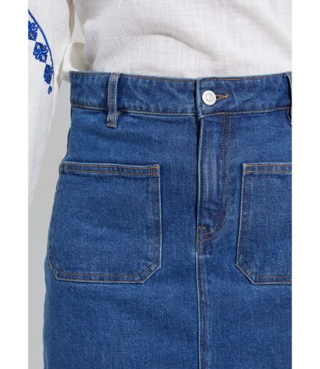 Jupe droite courte en jean 4 poches