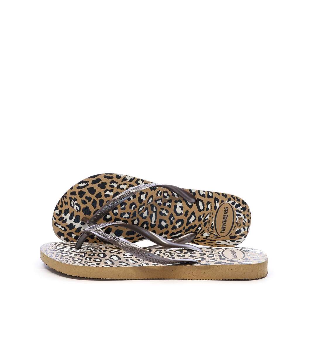Tongs marron femme havaianas slim animals infradito-1