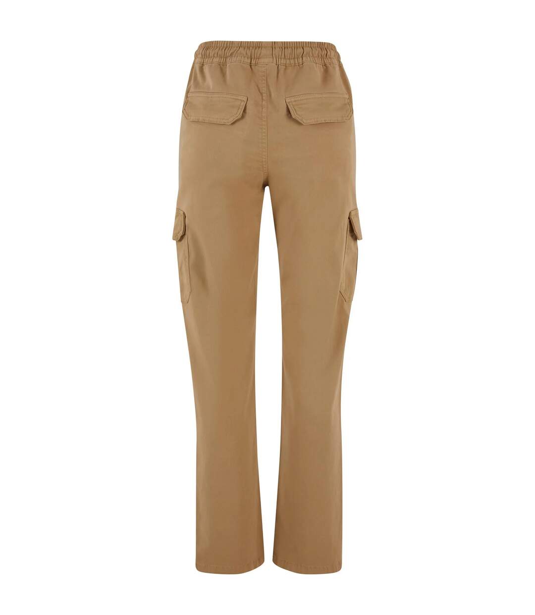 Womens/ladies Twill High Waist Cargo Trousers Union Beige Urban Classics-2