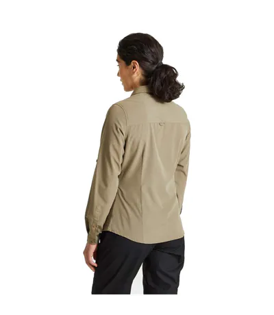 Womens/ladies Expert Kiwi Long-sleeved Shirt Pebble Craghoppers