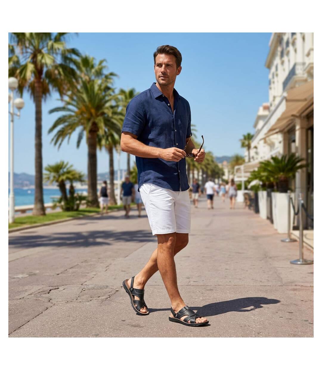 OZABI Sandales Homme Confort Semelle Souple Antiderapante Scratch 39-45-5
