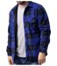 Mens Quilted Plaid Pattern Thermal Long Sleeve Winter Jacket