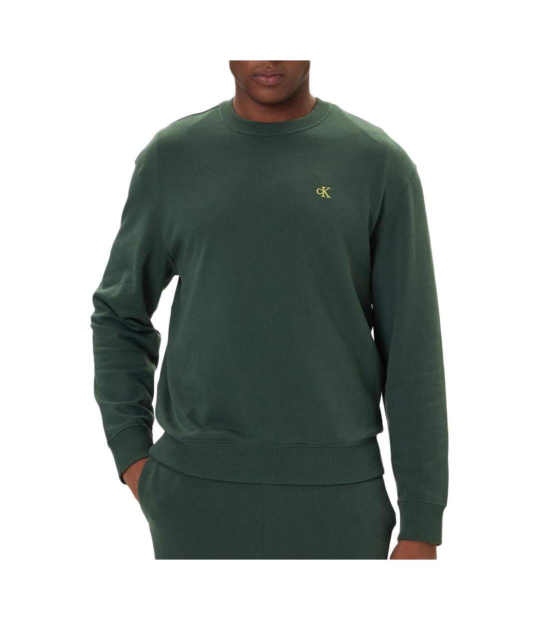 Sweat vert homme calvin klein 350terry monog-1