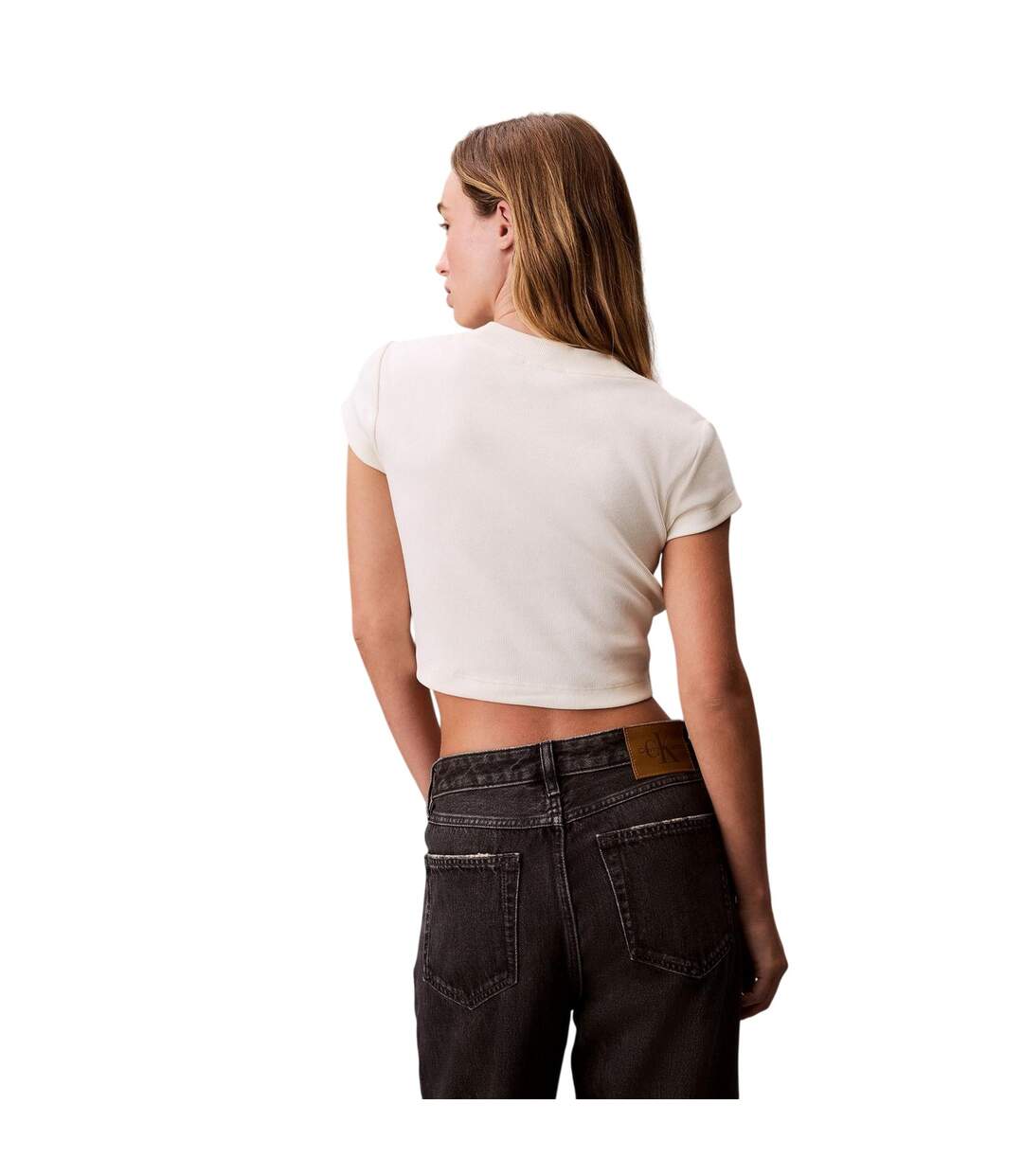 T-shirt Court Motif/style Monochrome Femme Maïs Calvin Klein-3