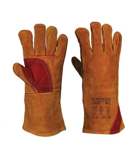 Unisex adult a530 reinforced leather welding gauntlets 3xl brown Portwest