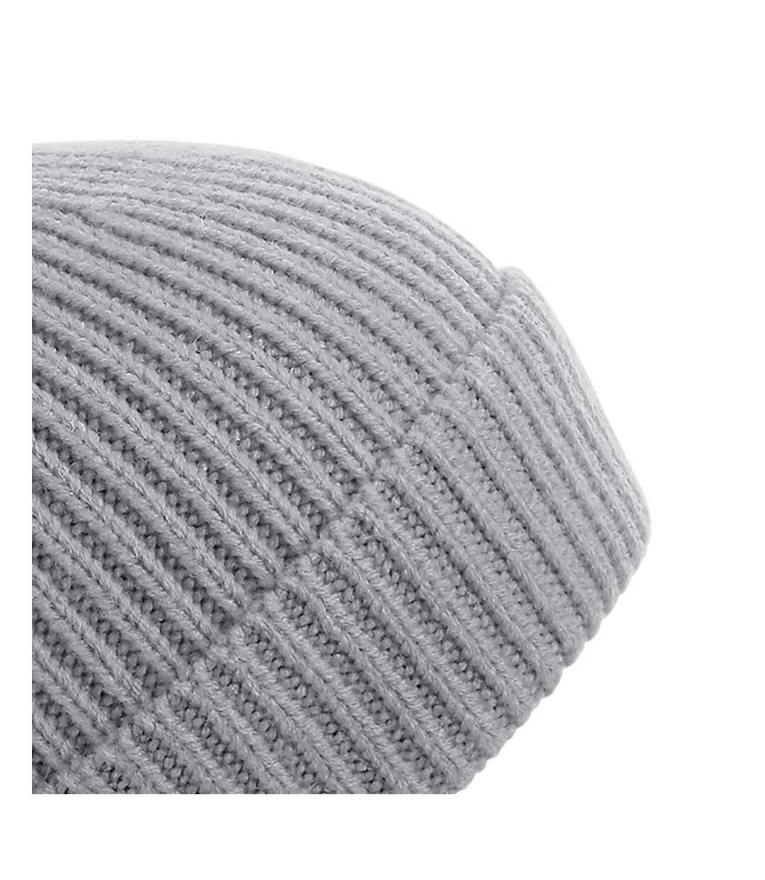 Beechfield Unisex Engineered Knit Ribbed Beanie (Light Grey) - UTRW7312-2
