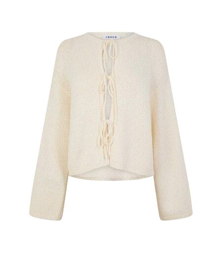 Womens/ladies Salma Tie Oversized Cardigan Gardenia Edited