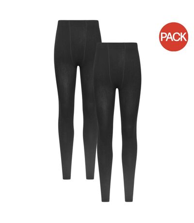 Pack of 2  Womens/ladies brushed isotherm thermal leggings  black Mountain Warehouse