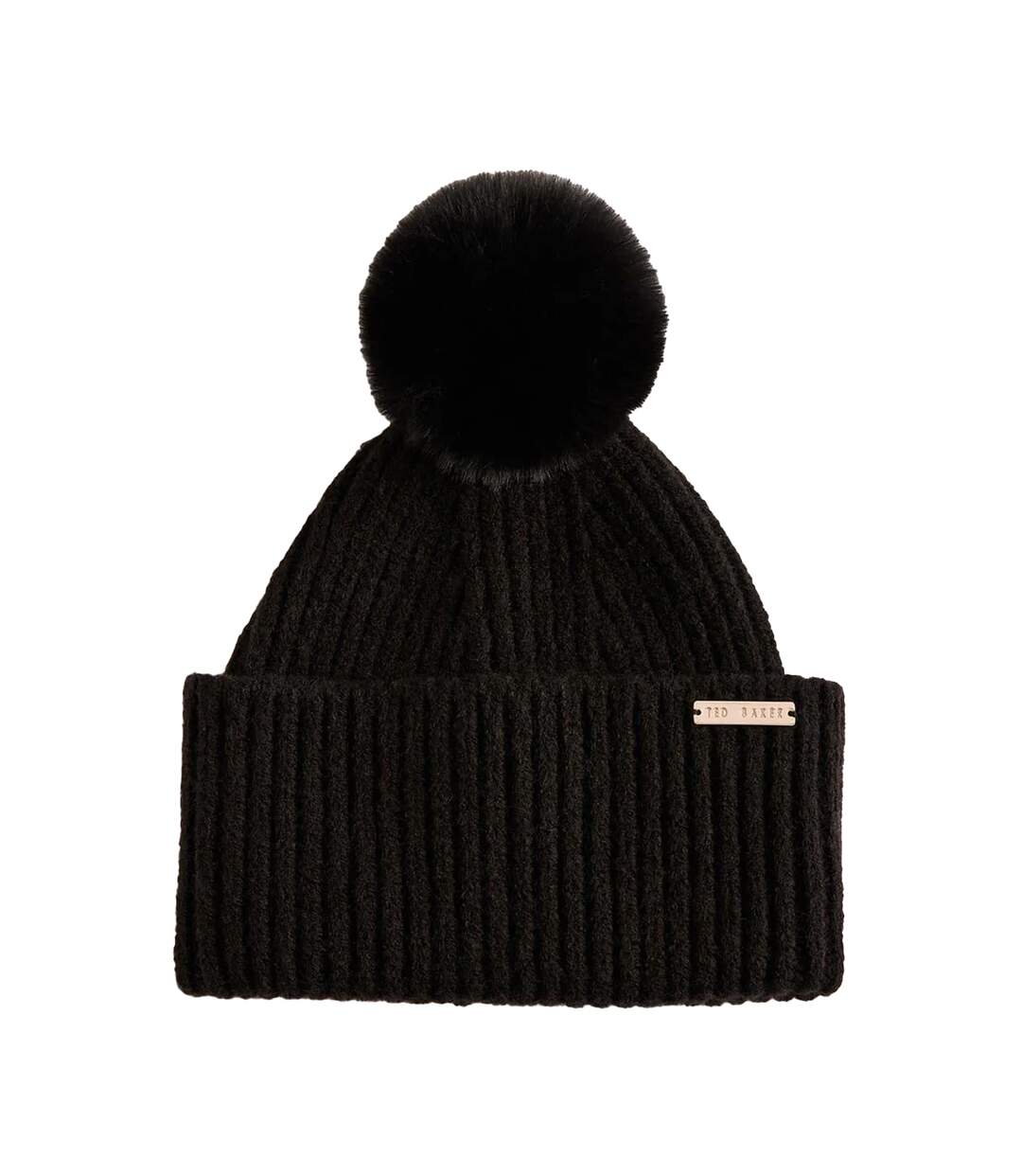 Unisex Adult Winter Bobble Hat Black Ted Baker-1