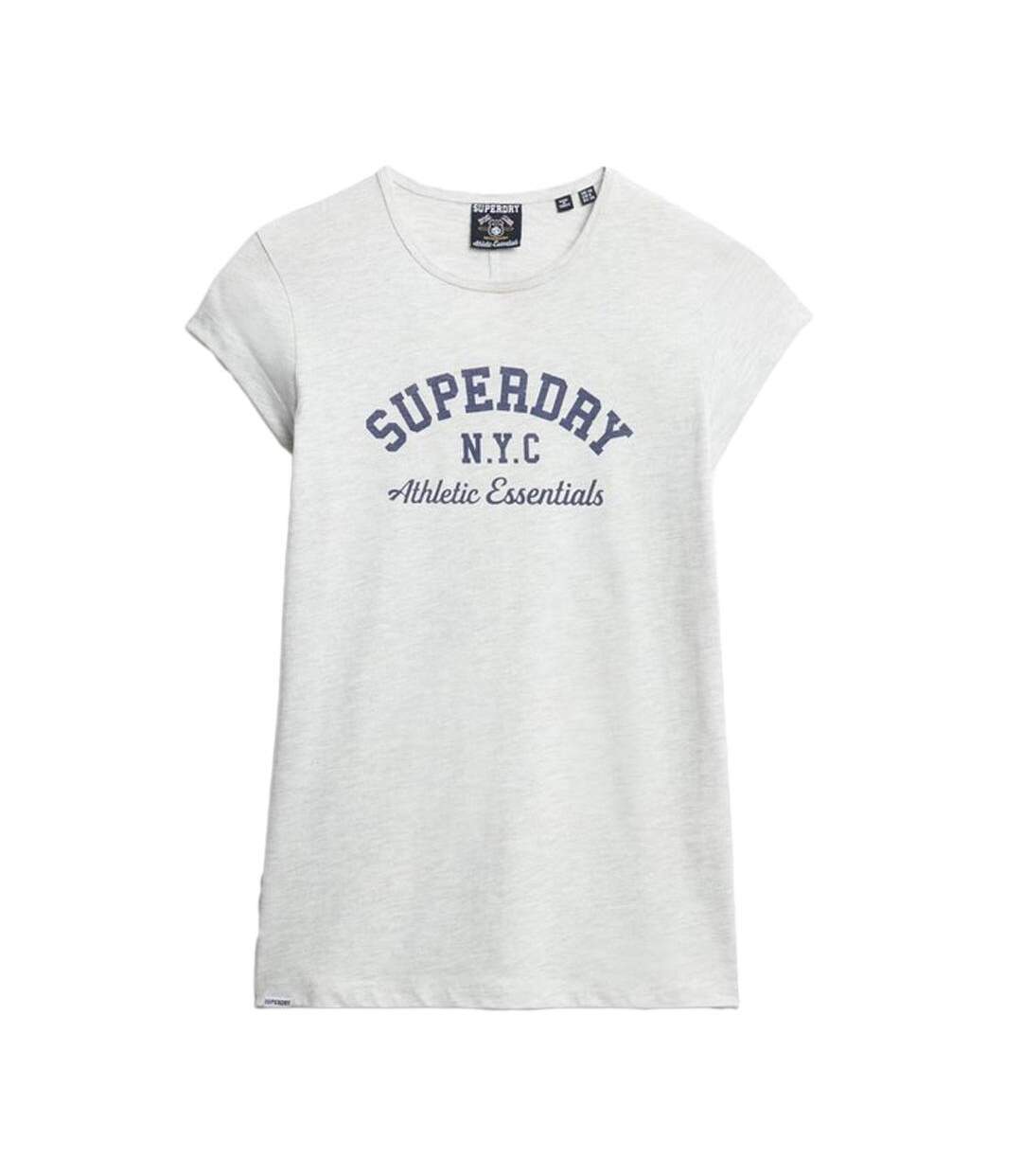 T-Shirt gris clair femme superdry athletic - l-1