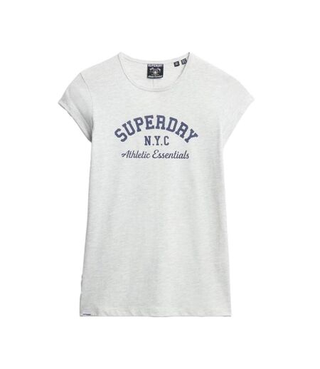 T-Shirt gris clair femme superdry athletic - l