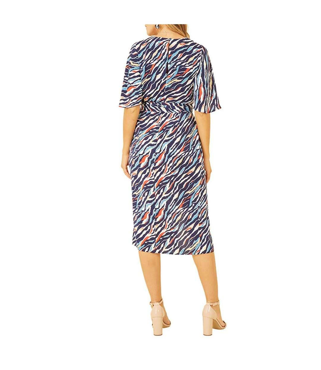 Robe Portefeuille Motif/style Imprimé Zèbre Femme Bleu Marine Yumi-3