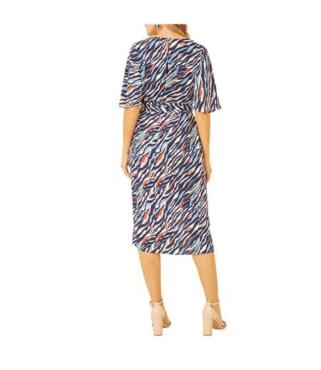 Robe Portefeuille Motif/style Imprimé Zèbre Femme Bleu Marine Yumi