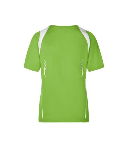 T-shirt Course À Pied Femme Vert Citron Blanc James And Nicholson
