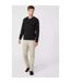 Mens premium cable cotton v neck jumper black Maine