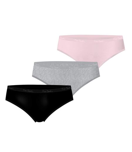 Lot de 3 slips femme  en coton uni et imprimé ceinture fine 2cm BGP Pierre Cardin