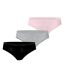 Lot de 3 slips femme  en coton uni et imprimé ceinture fine 2cm BGP Pierre Cardin-1