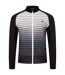 Mens Horizontal Stripe Mock Neck Slim Athletic Track Top Black Dare 2B-1