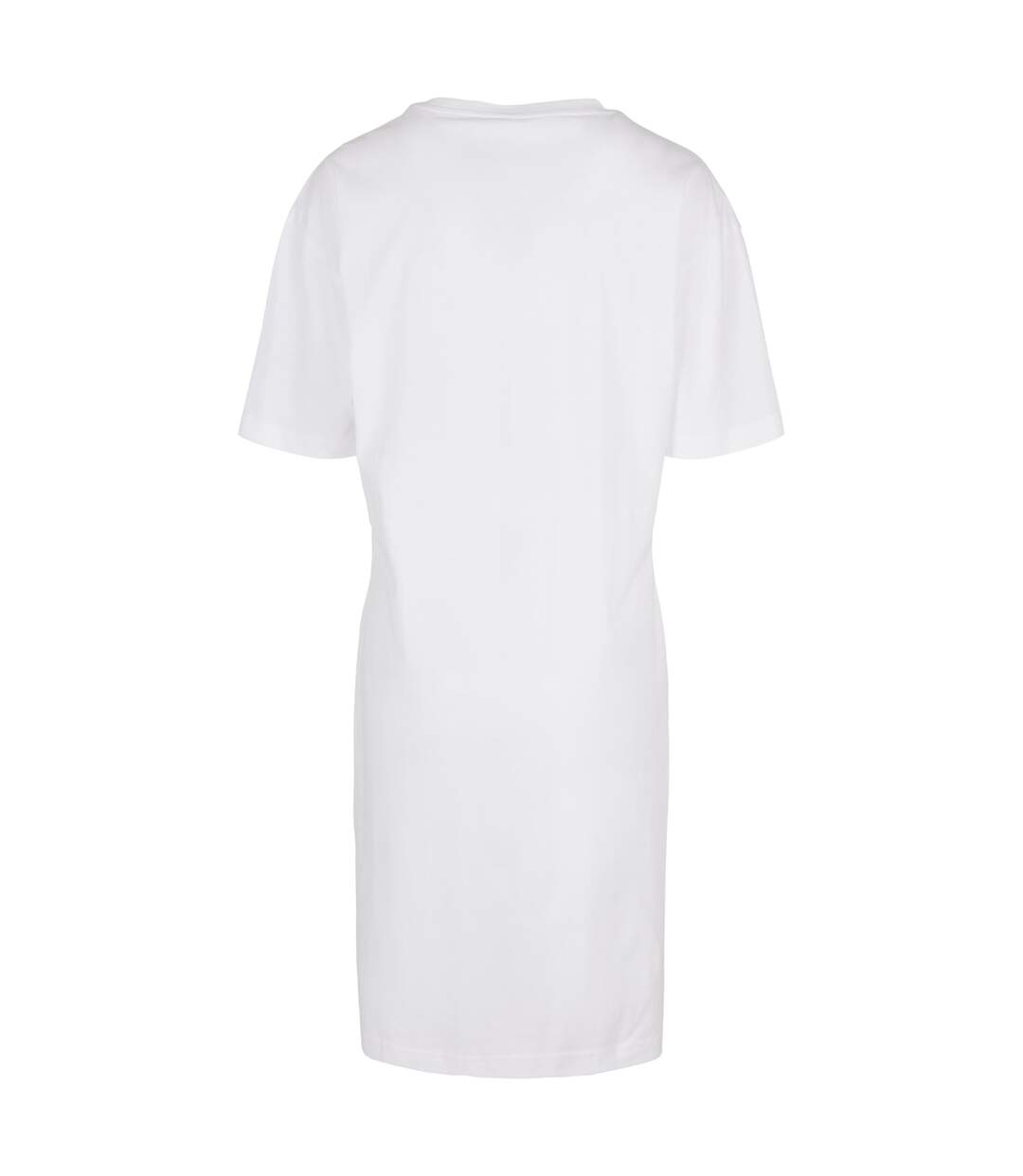 Womens/ladies Organic Robe T-shirt Surdimensionnée À Ourlet Fendu Blanc Build Your Brand-3
