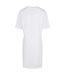 Womens/ladies Organic Robe T-shirt Surdimensionnée À Ourlet Fendu Blanc Build Your Brand-3