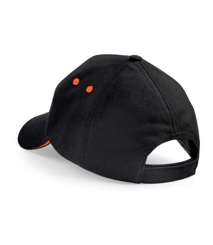 Casquette 100% coton adulte unisexe noir/orange Beechfield