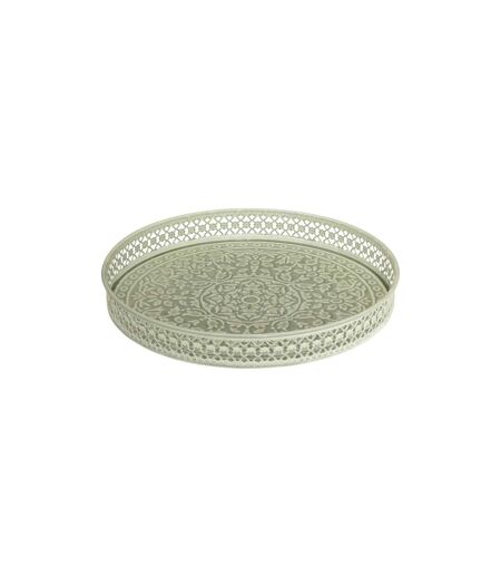 Lot de 2 Plateaux Déco Wild Romance 31cm Blanc & Vert