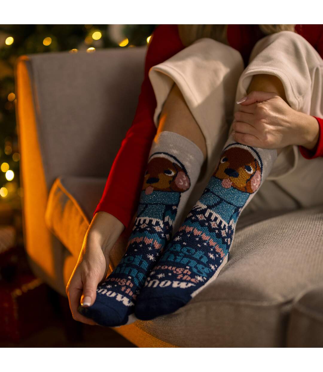 Lot de 3 paires de chaussettes thermiques fantaisie de Noël pour femmes-3