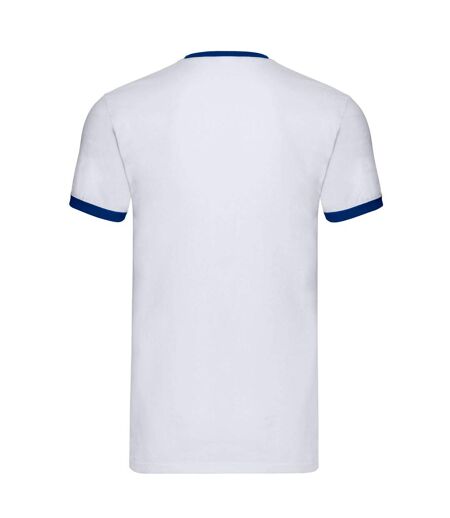 Fruit of the Loom - T-shirt - Homme (Blanc / Bleu roi) - UTPC6357