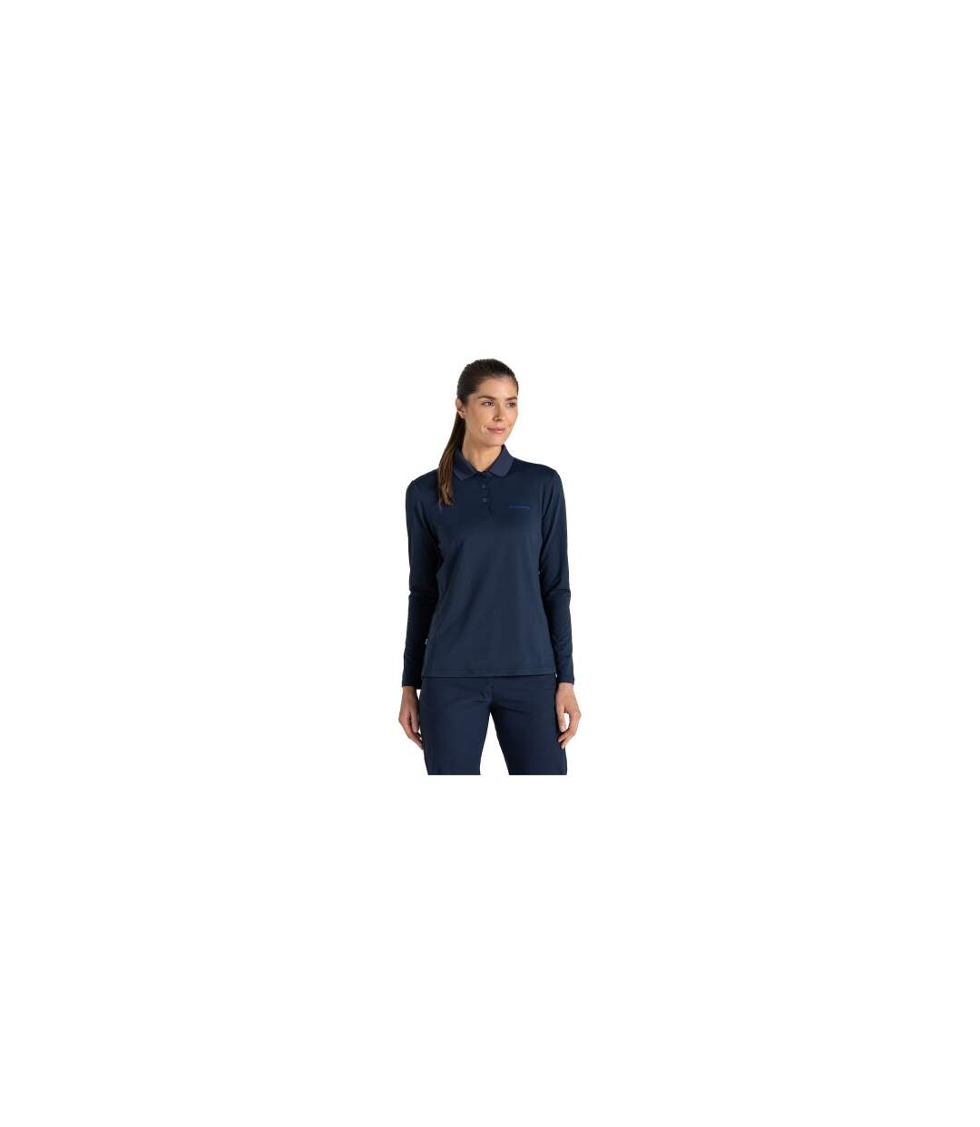 Womens/ladies Thornbury Nosilife Long-sleeved Golf Polo Shirt Blue Navy Craghoppers-1