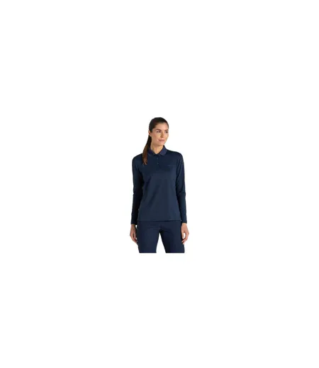 Womens/ladies Thornbury Nosilife Long-sleeved Golf Polo Shirt Blue Navy Craghoppers
