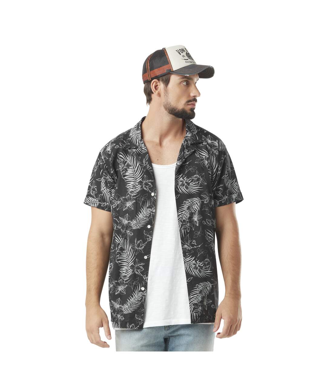 Chemise homme à fleurs Flower en coton Vondutch-1