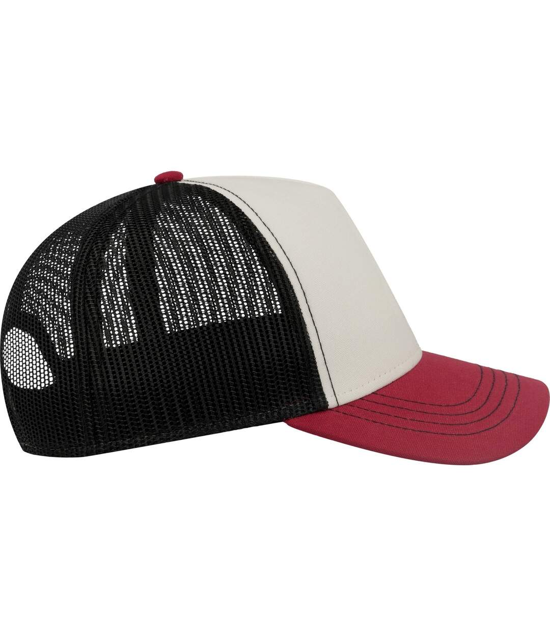 Casquette trucker rapper adulte blanc / bordeaux / noir Atlantis-3