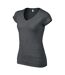 Gildan Ladies Soft Style Short Sleeve V-Neck T-Shirt (Dark Heather) - UTBC491